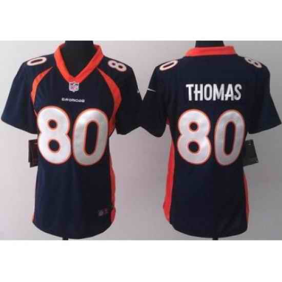Women Nike Denver Broncos 80 Julius Thomas Blue Jerseys 2013